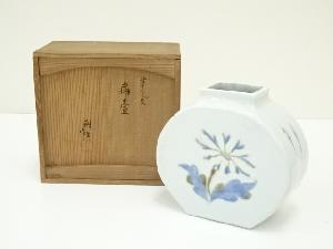 瓶生造　草花文扁壷（共箱）